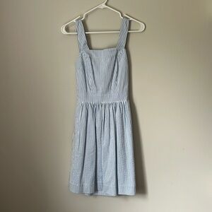 J.Crew Blue & White Stripe Seersucker Dress